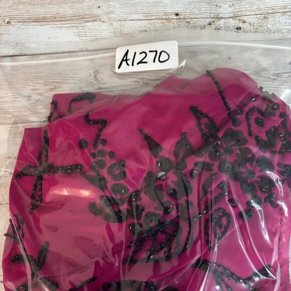 Vtg Andretta Donatello Silk Top Medium Asian Cocktail Evening Beaded Draped Neck - Picture 8 of 8